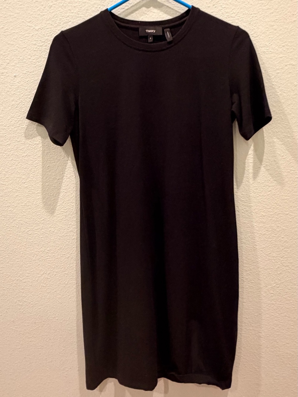 Theory Black Short-Sleeve Midi Dress